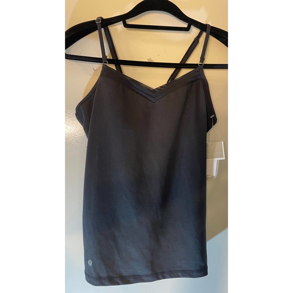 Adrienne Vittadini Black Karma Coolplus Adjustable Strap Tank Top NWT Size M